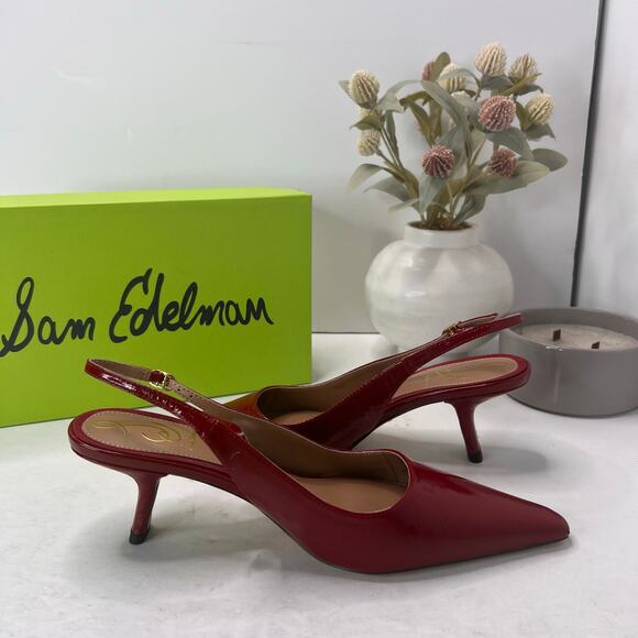 Sam Edelman Bianka Slingback Pumps Red I2677L9601 Women 8 M NWB - Picture 6 of 11
